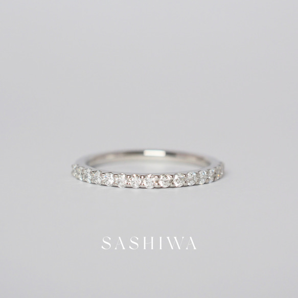 高品質メレダイヤモンド使用 ハーフエタニティプラチナリング 0.31ct 