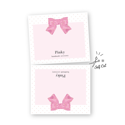 リボン 推し 地雷 量産 可愛い♥︎アクセサリー台紙 名刺 ショップ