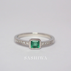 Pt プラチナ エメラルド ダイヤ リング 指輪 12号 42ecd7348c40b85cc8dc1ab0fbe522