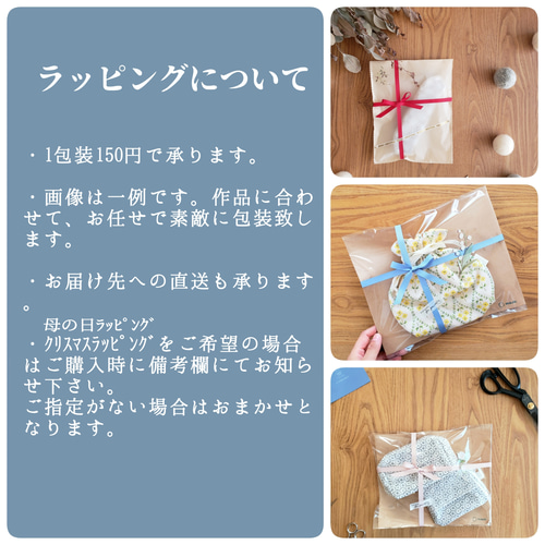 お花刺繍のパカッと開くペンケース・メガネケース【check&stripe