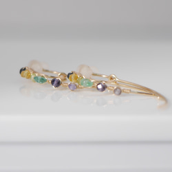 #958 祖母綠和藍寶石欖尖形鉤形耳環/耳環 第7張的照片