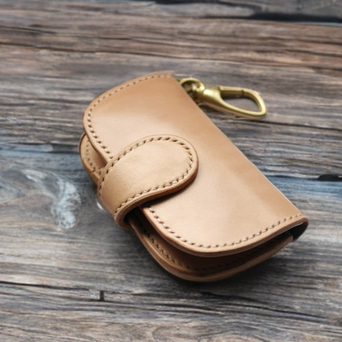 受注製作】本革サドルレザーの二つ折カードキーケース キーケース