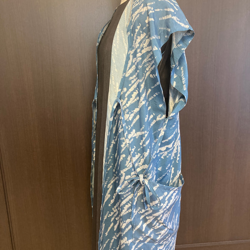 絽の夏着物からリメイクした ロングジレ ベスト かなめ屋 通販
