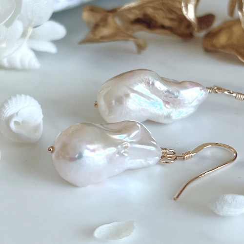 14kgf】オイスターバロックパール＊ピアス ピアス（フック