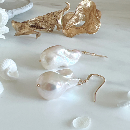 14kgf】オイスターバロックパール＊ピアス ピアス（フック