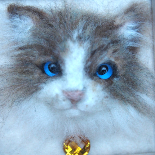 羊毛フェルト 額入り猫ちゃん フォトフレーム 羊毛フェルト 88Factory