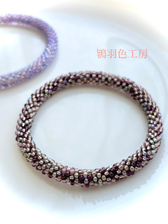 アメジスト ビーズバングル 紫色 dream amethyst bracelet / ドリームアメジストブレスレット 8mm