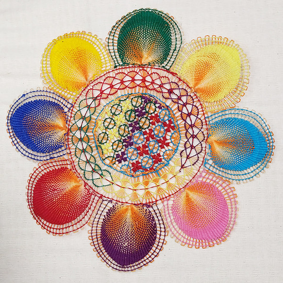 ニャンドゥティレースのテーブルセンター マルチカラー LGCP-G01-MT 1枚目の画像