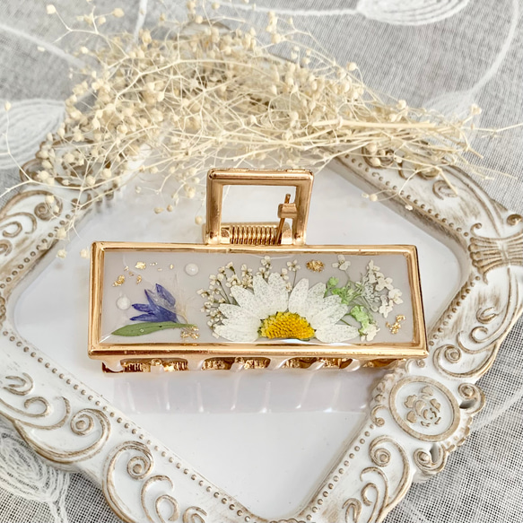 押し花 ヘアクリップ