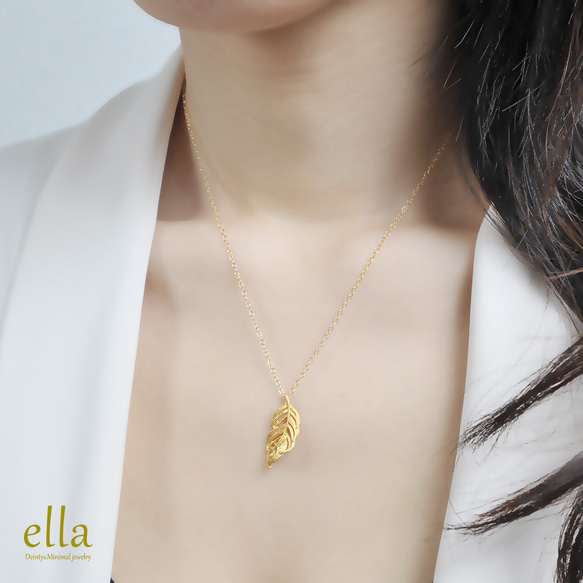 再販　天使の翼 ネックレス　羽根　翼　羽　鳥　天使　小鳥　ゴールドフィルド　14kgf　ジルコニア　フェザー　ウィング 18枚目の画像