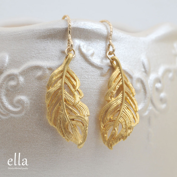 再販　天使の翼 ネックレス　羽根　翼　羽　鳥　天使　小鳥　ゴールドフィルド　14kgf　ジルコニア　フェザー　ウィング 19枚目の画像