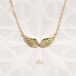 再販　天使の翼 ネックレス　羽根　翼　羽　鳥　天使　小鳥　ゴールドフィルド　14kgf　ジルコニア　フェザー　ウィング 17枚目の画像