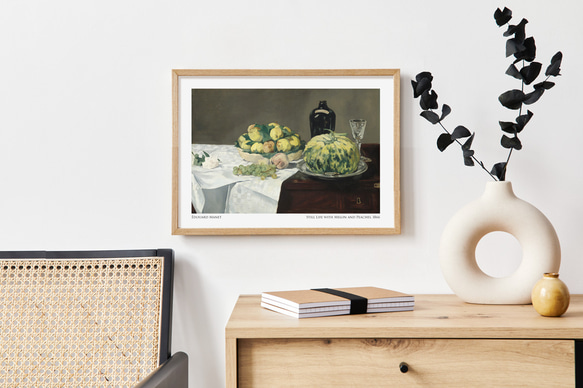 エドゥアール・マネ メロンと桃のある静物 果物 アートポスター 絵画 名画 アートパネル おしゃれ モダン AP270 4枚目の画像