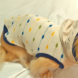 【送料無料】【ラザービー】 ダックス 小型犬用洋服  綿 ノースリーブ 犬服 ダックス プードル チワワ 6枚目の画像