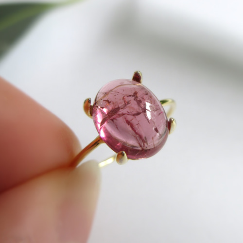 9月20日紫音 お取り置き品❗️魔術✨輝きが別格❣️宝石ピンクトルマリンワイヤ 10月の誕生石】10×8mmルベライトピンク「トルマリン」オーバル