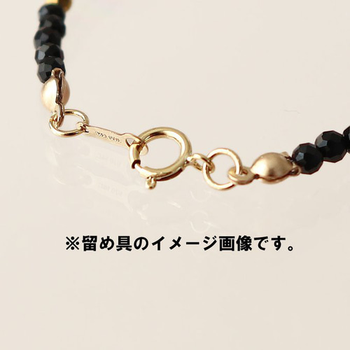 高品質 オニキス × ゴールドブレスレット 人気！再販】 【極細】 オニキス ラウンドカット 約2-3mm 14kgf