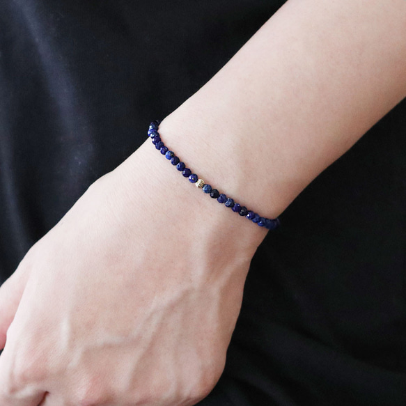 極細】 ラピスラズリ ラウンドカット 約2-3mm 14kgf ゴールドビーズ