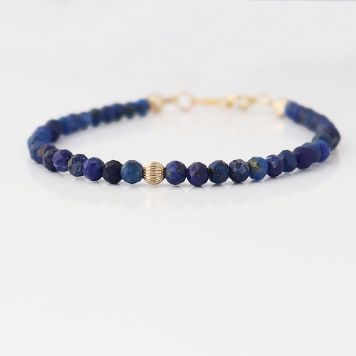 極細】 ラピスラズリ ラウンドカット 約2-3mm 14kgf ゴールドビーズ  