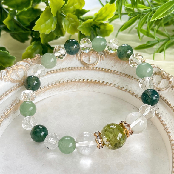 ポジティブ思考・心身の安定】ペリドット・モスアゲート  