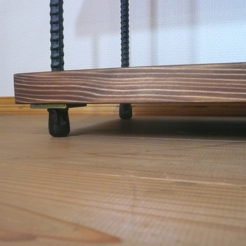 天然木とアイアンのカフェ風3段ラック 奥行25㎝ コンパクト