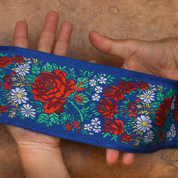 チェコ 民族衣装の刺繍リボン 最大幅9.8cm 50cm売り 5枚目の画像