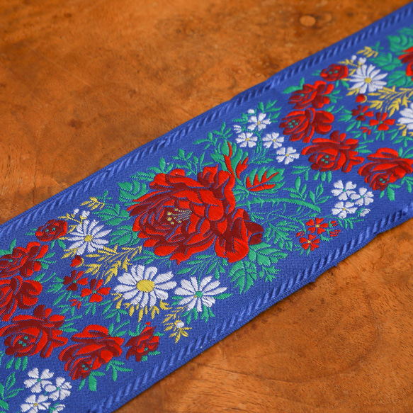 チェコ 民族衣装の刺繍リボン 最大幅9.8cm 50cm売り 4枚目の画像