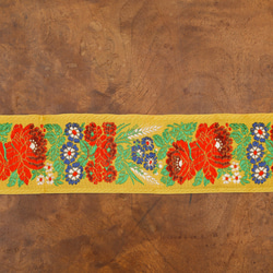 チェコ 民族衣装の刺繍リボン 幅6.9cm 50cm売り イエロー 5枚目の画像