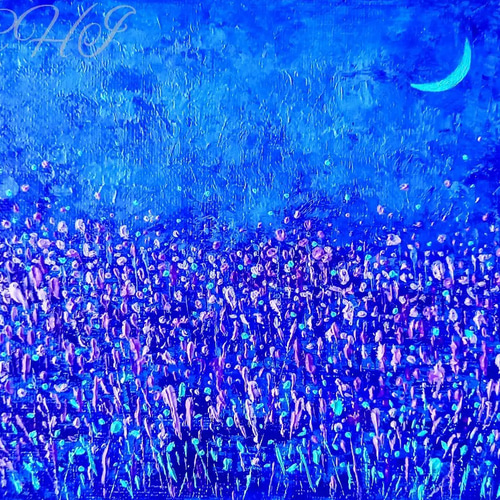 油絵 夜のラベンダー畑 絵画 ICHI 通販 16291768｜Creema(クリーマ)