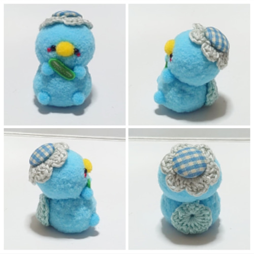 ポンポン飾り♪キュウリ大好き♡河童さん(水色) その他置物 *nyunnyun 