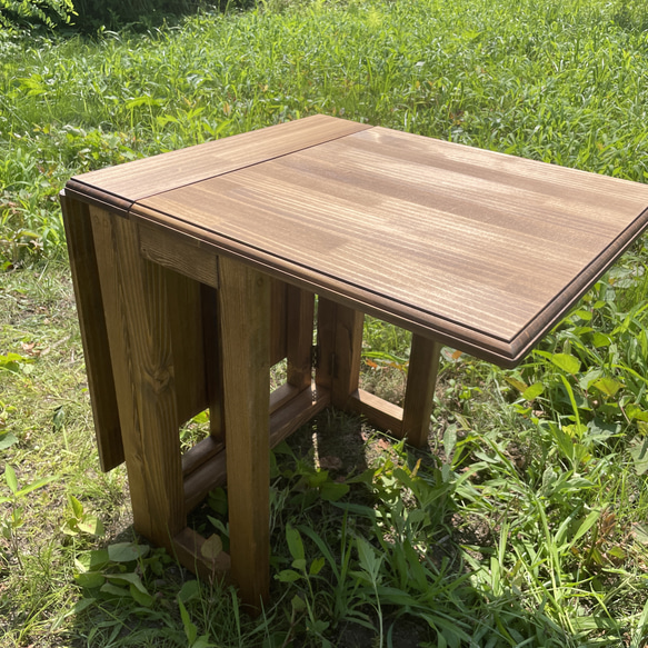 -good wood table(大)- キャンプ　折り畳みテーブル　アウトドア　屋外　テーブル　木製　ギア 6枚目の画像