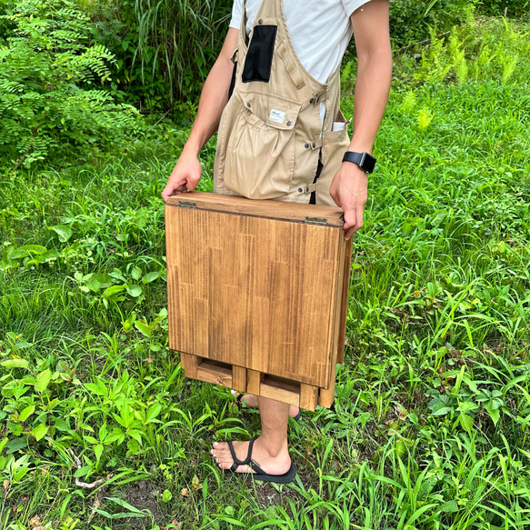 -good wood table(大)- キャンプ　折り畳みテーブル　アウトドア　屋外　テーブル　木製　ギア 12枚目の画像