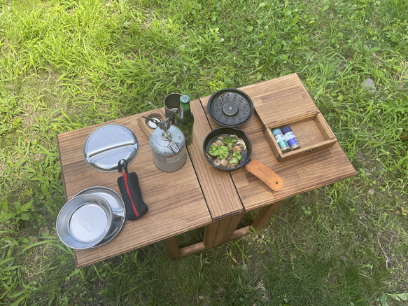 -good wood table(大)- キャンプ　折り畳みテーブル　アウトドア　屋外　テーブル　木製　ギア 11枚目の画像