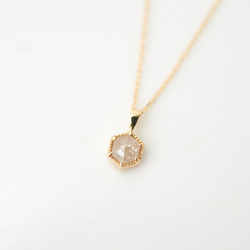 【1点もの】ナチュラルダイヤモンド ヘキサゴン K18 ネックレス 3枚目の画像