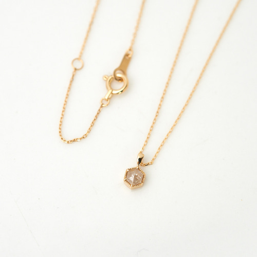 1点もの】ナチュラルダイヤモンド ヘキサゴン K18 ネックレス 