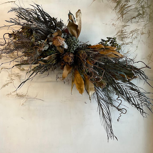 ドライフラワー雑貨　オーダーページ セミオーダーについて・ドライフラワー大型装花・ディスプレイ・壁面