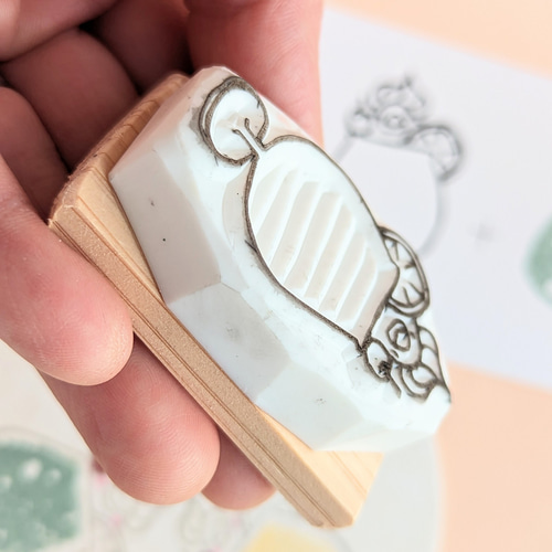 シュワシュワ！【クリームソーダ文鳥の消しゴムはんこ】 はんこ