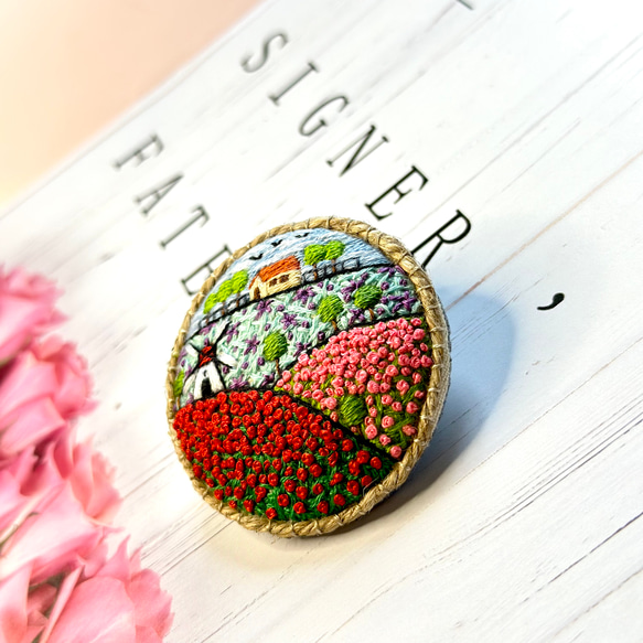 刺繡 ブローチ ハンドメイド BR014 3枚目の画像