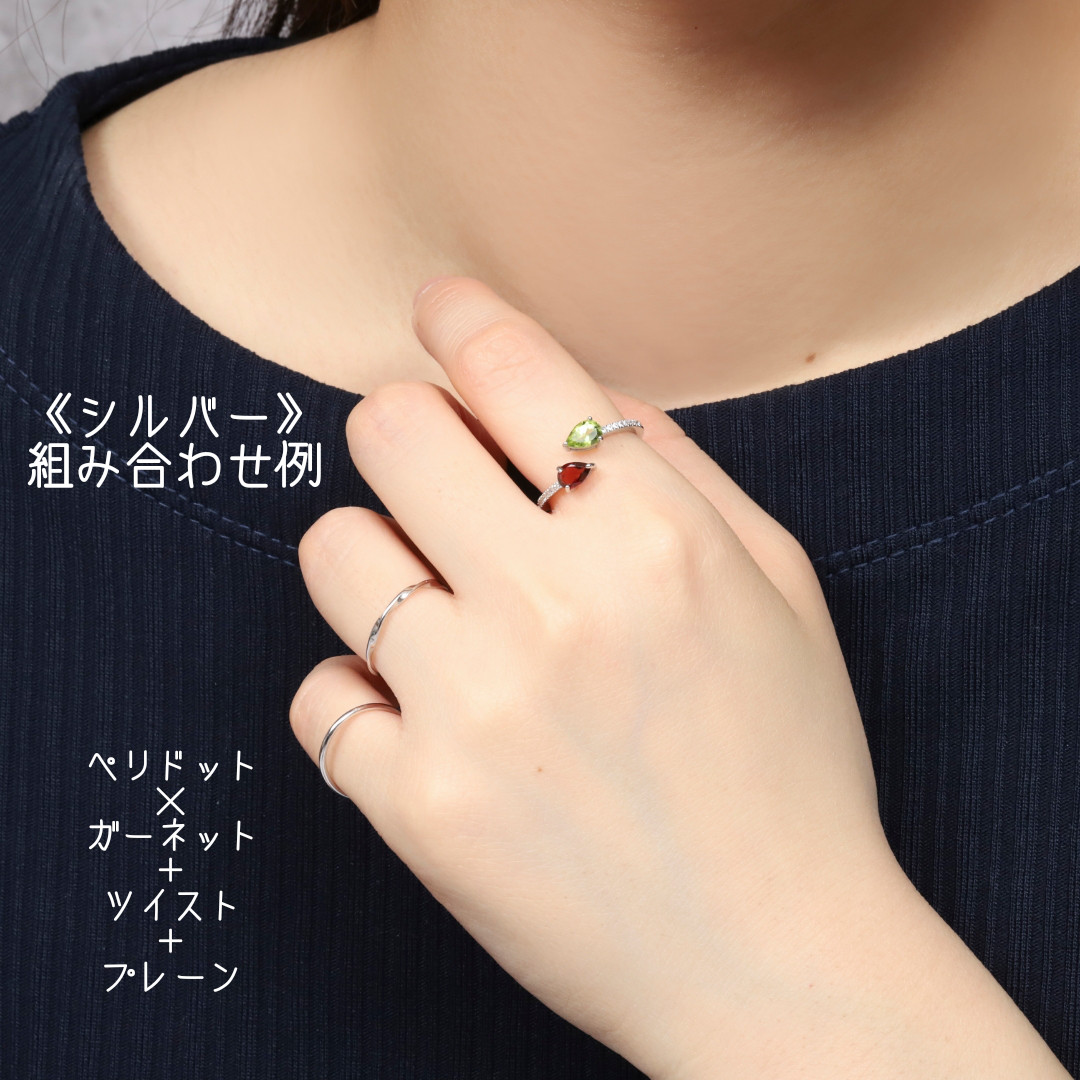 【再販◇福袋】《2石選べる誕生石》フォークリング+デイリーリング2点セット◇Silver925◇天然石