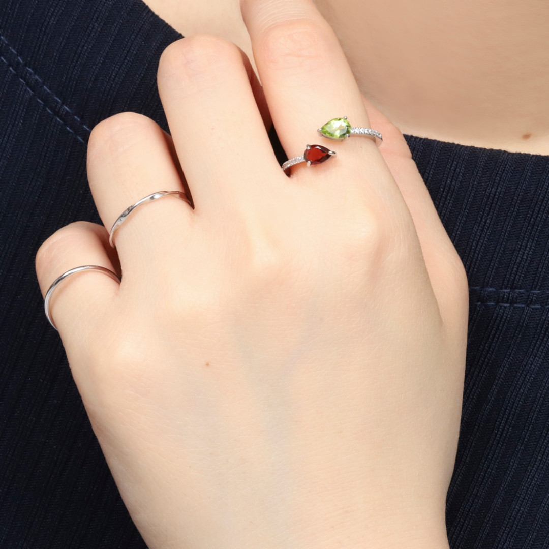 【再販◇福袋】《2石選べる誕生石》フォークリング+デイリーリング2点セット◇Silver925◇天然石