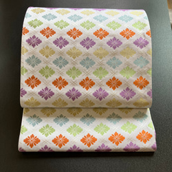 京都 西陣織 クリスマス 帯 正絹 ダークグレー 和装小物（帯・半襟