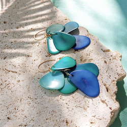 14kgf OCEAN Tagua Nuts layers pierced earringsタグア ピアス