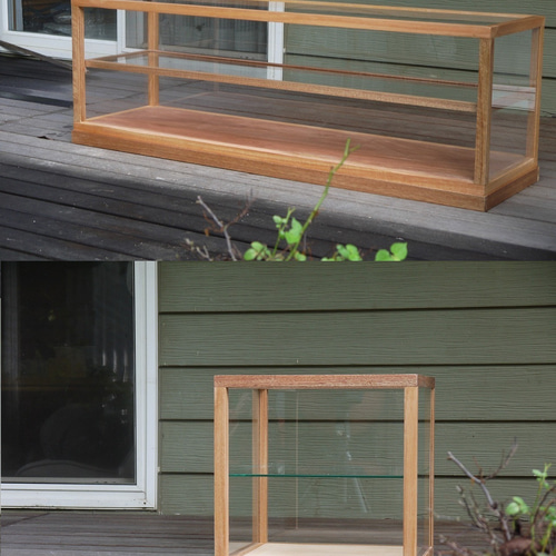 ショーケース　アンティーク　木製 アンティーク 木製ガラスケース ショーケース 3セット