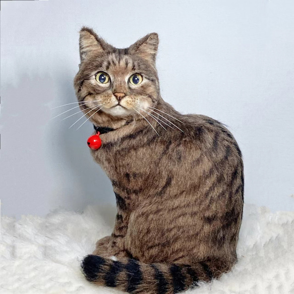 羊毛フェルト 猫inuinu 羊毛フェルトinuinu様オーダー猫ストラップ
