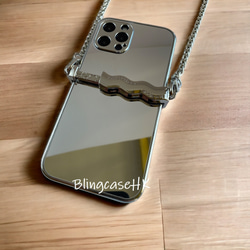 スマホショルダー ミラーケース メタルスリングショットクリップ iPhone 15 Pro Max ケース スマホケース 6枚目の画像