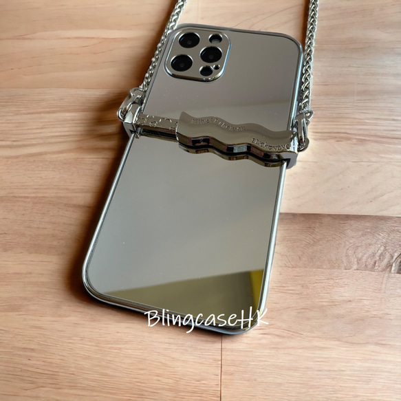 スマホショルダー ミラーケース メタルスリングショットクリップ iPhone 15 Pro Max ケース スマホケース 4枚目の画像