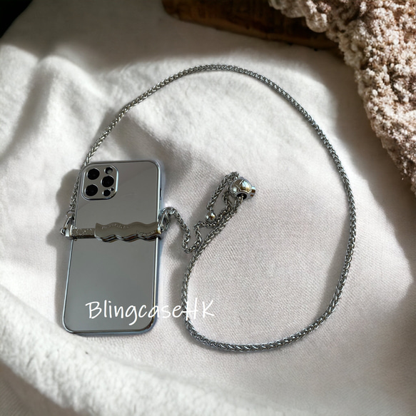 スマホショルダー ミラーケース メタルスリングショットクリップ