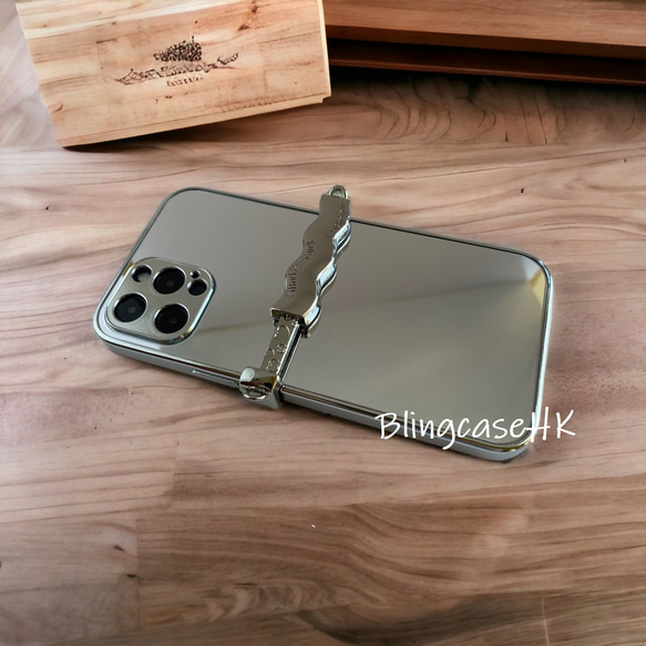 スマホショルダー ミラーケース メタルスリングショットクリップ iPhone 15 Pro Max ケース スマホケース 9枚目の画像