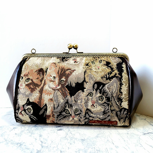 Amazon.co.jp: ゴブラン織 ビーズ刺繍 アンティークがま口