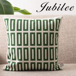 Jubilee リネンクッションカバー 北欧柄 スクエア グリーン jubileecushionCC041ymw 1枚目の画像