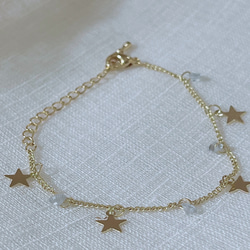 セット　１４kgf 星が輝くanklet    bracelet 2枚目の画像